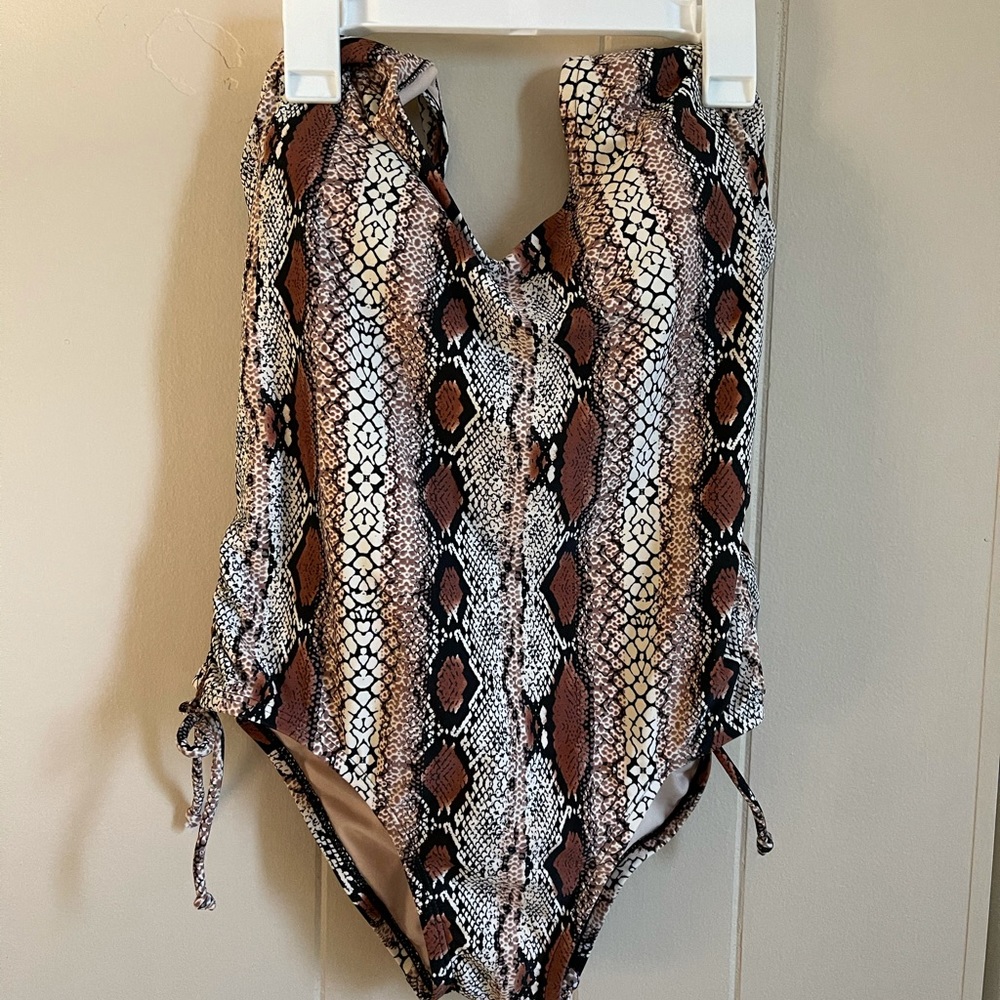 One piece snake skin suit NWT